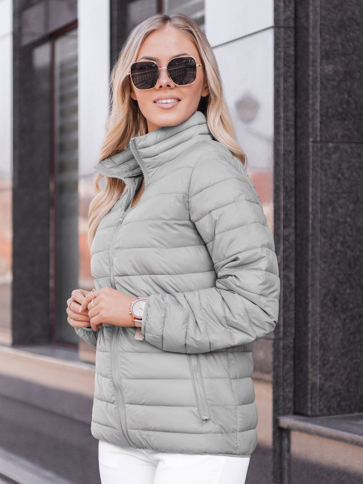 Woller Grey Women's Jacket by Deoti | Stylish and Versatile Transitional Coats 2